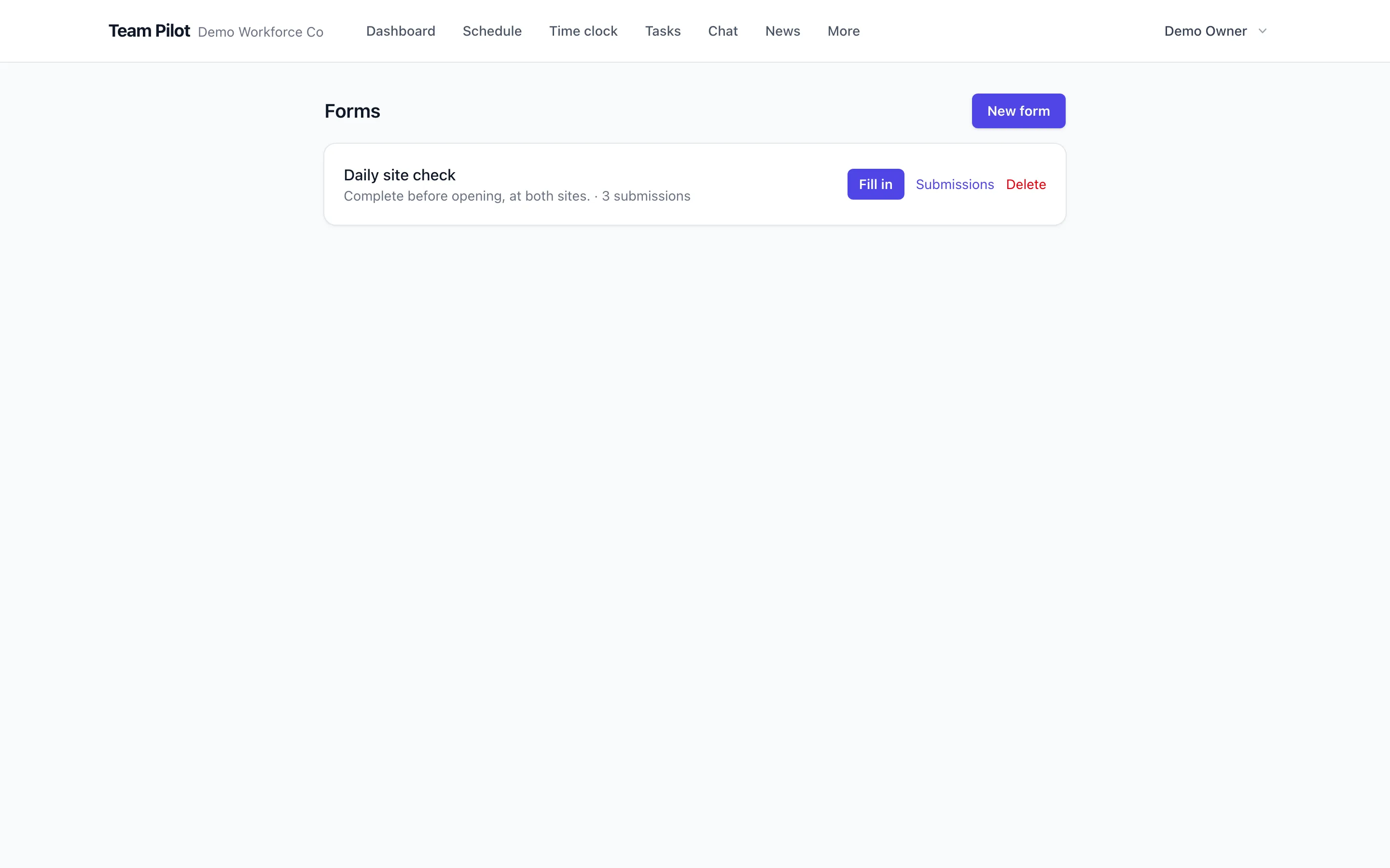 Drag-and-drop form builder with field types