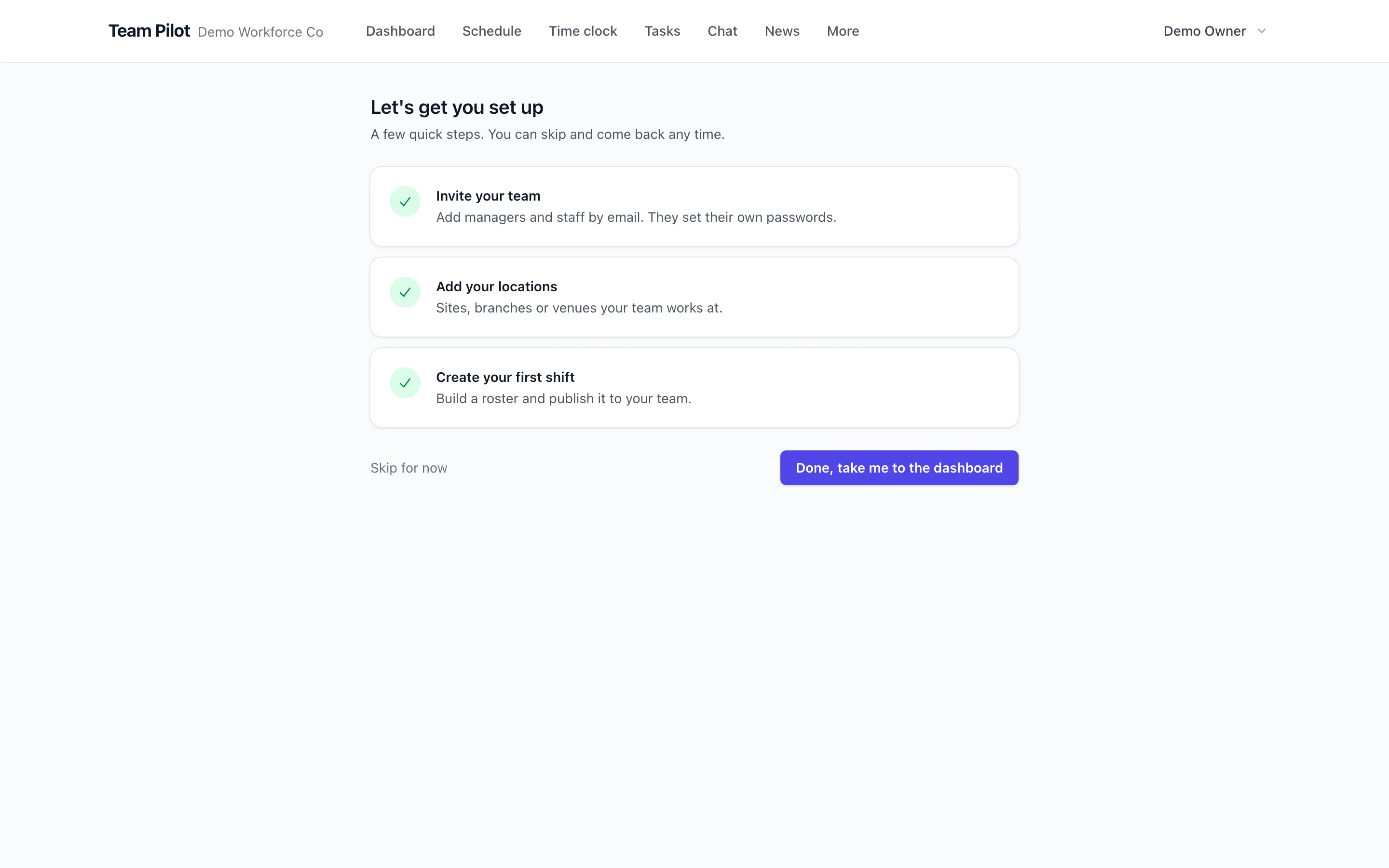 Onboarding checklist progress for a new starter
